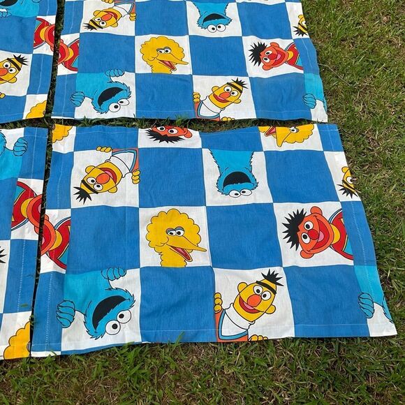 NEW Vintage 70s 80s SESAME STREET Muppets Kids Nursery Curtain Panels JP Stevens - Picture 1 of 11